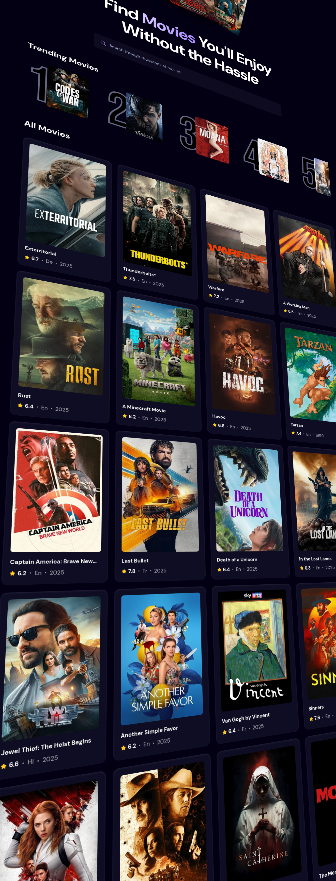 Daynamic movie web app